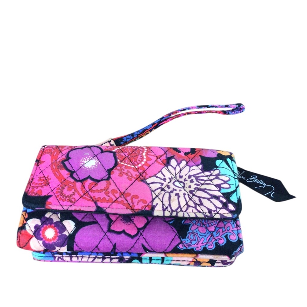 Vera Bradley Floral Wristlet Wallet Zips Snaps